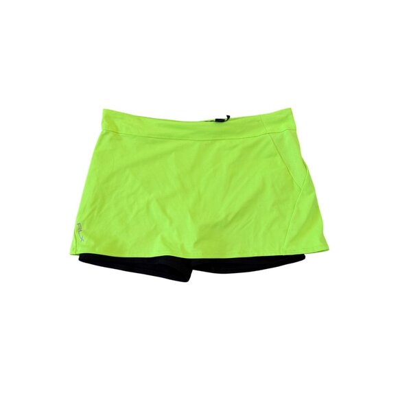 RLX RALPH LAUREN Active Neon Yellow Black Skort Size Large - Picture 7 of 7